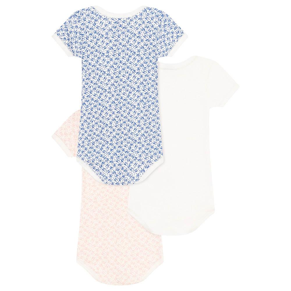 Petit Bateau - 3pc-Set - Babies' Floral Cotton Bodysuits