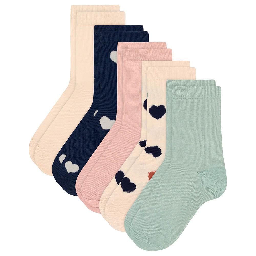 Petit Bateau - 5pc-Set - Baby's Heart Cotton Socks