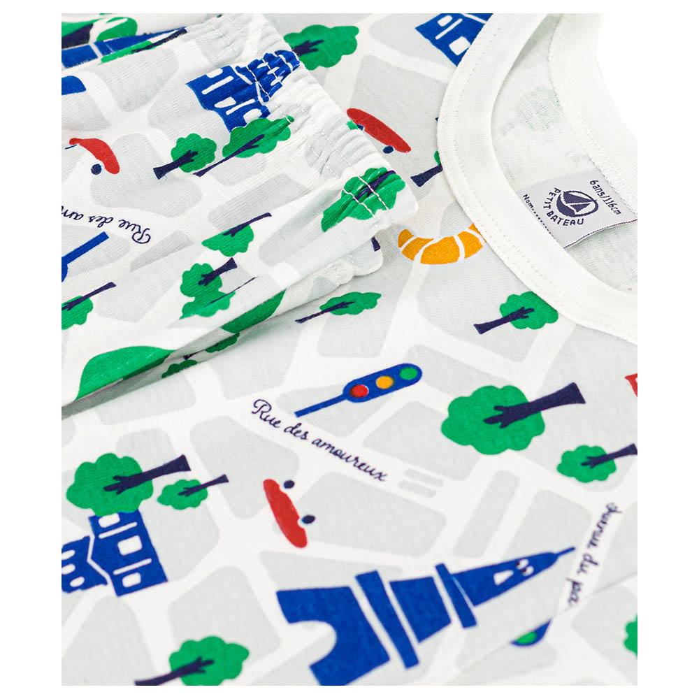 Petit Bateau - 2pc-Set - Boy's Paris Print Cotton Pajama Set