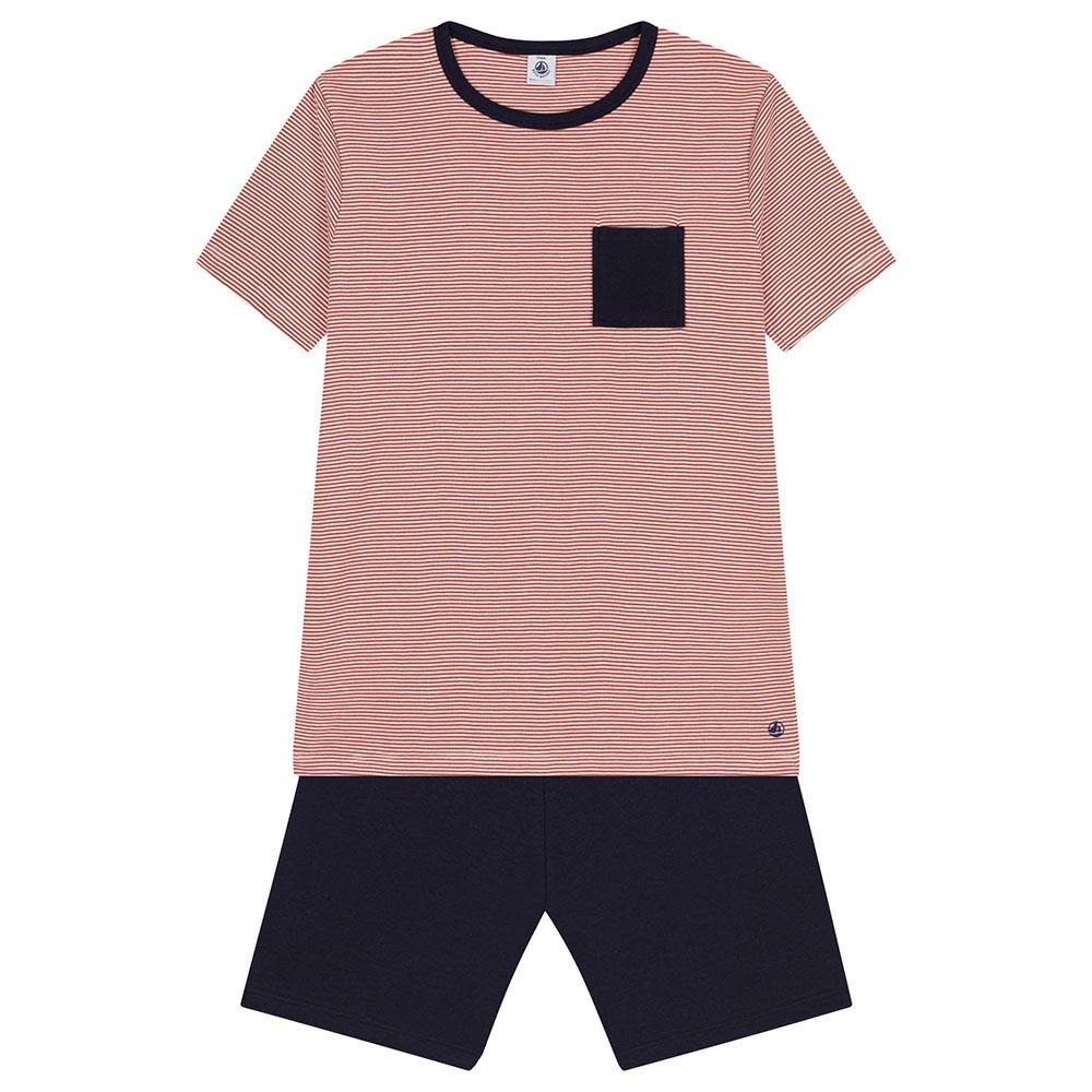 Petit Bateau - Junior Short Cotton Pyjama Set - Blue/White