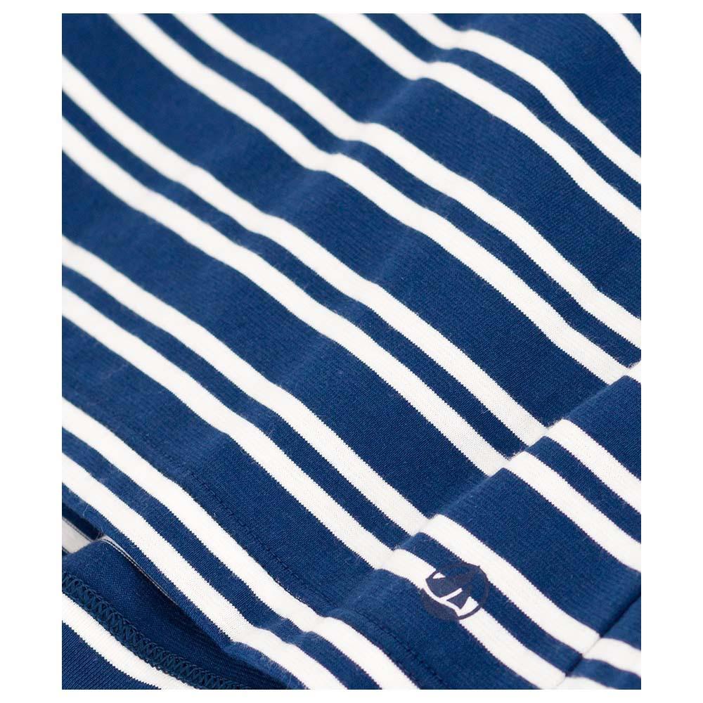 Petit Bateau - Girl's Stripy Short-Sleeves Cotton Dress - Blue/White