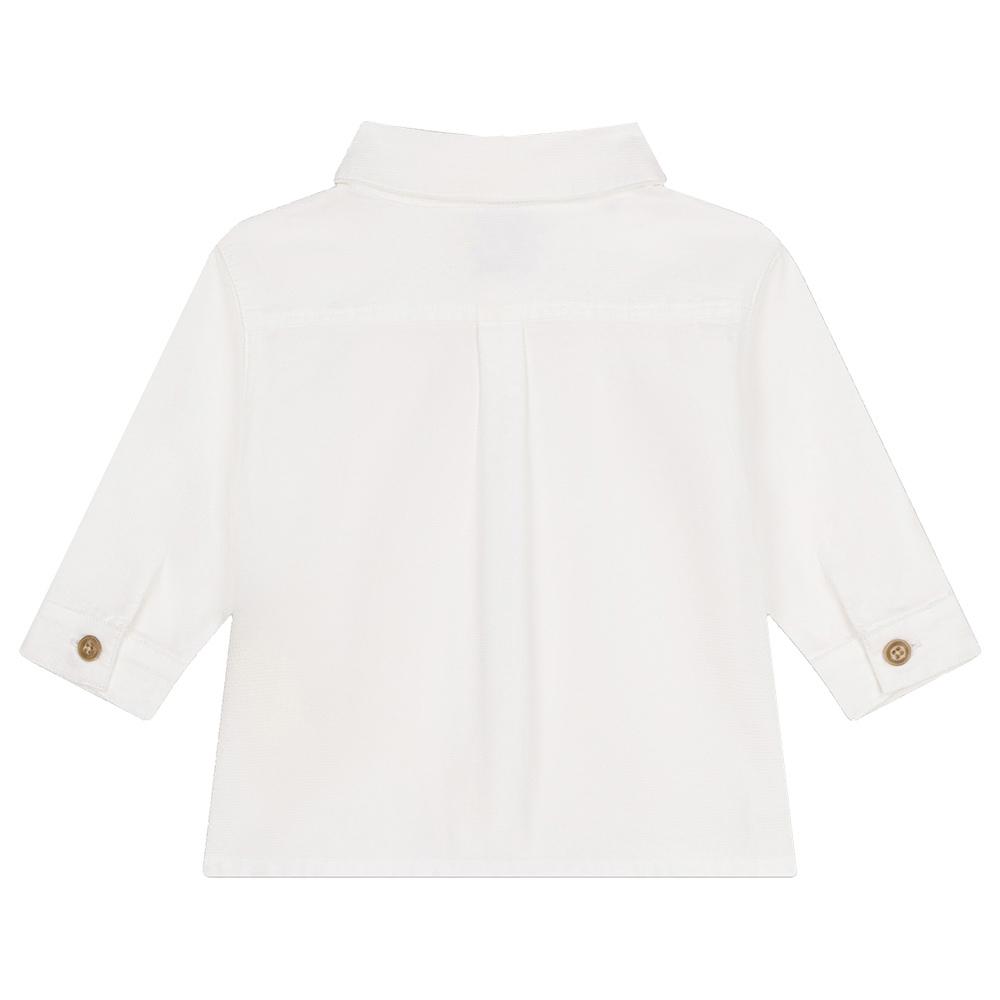 Petit Bateau - Boy's Cotton Pique Shirt - White