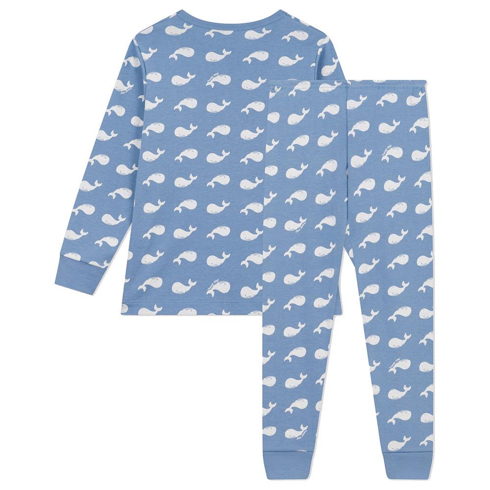 Petit Bateau - 2pc-Set - Boy's Cotton Whale Print Pyjama - Blue/White