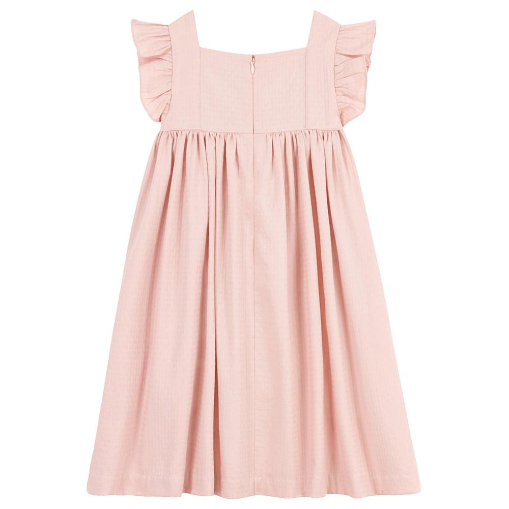 Petit Bateau - Girl's Sleeveless Textured Cotton Dress - Pink