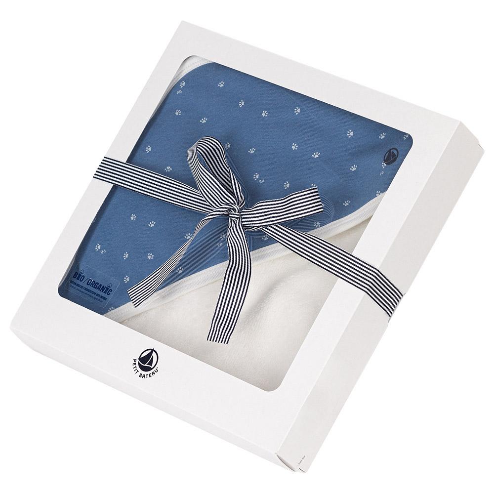 Petit Bateau - Cotton Bath Square - Blue/White