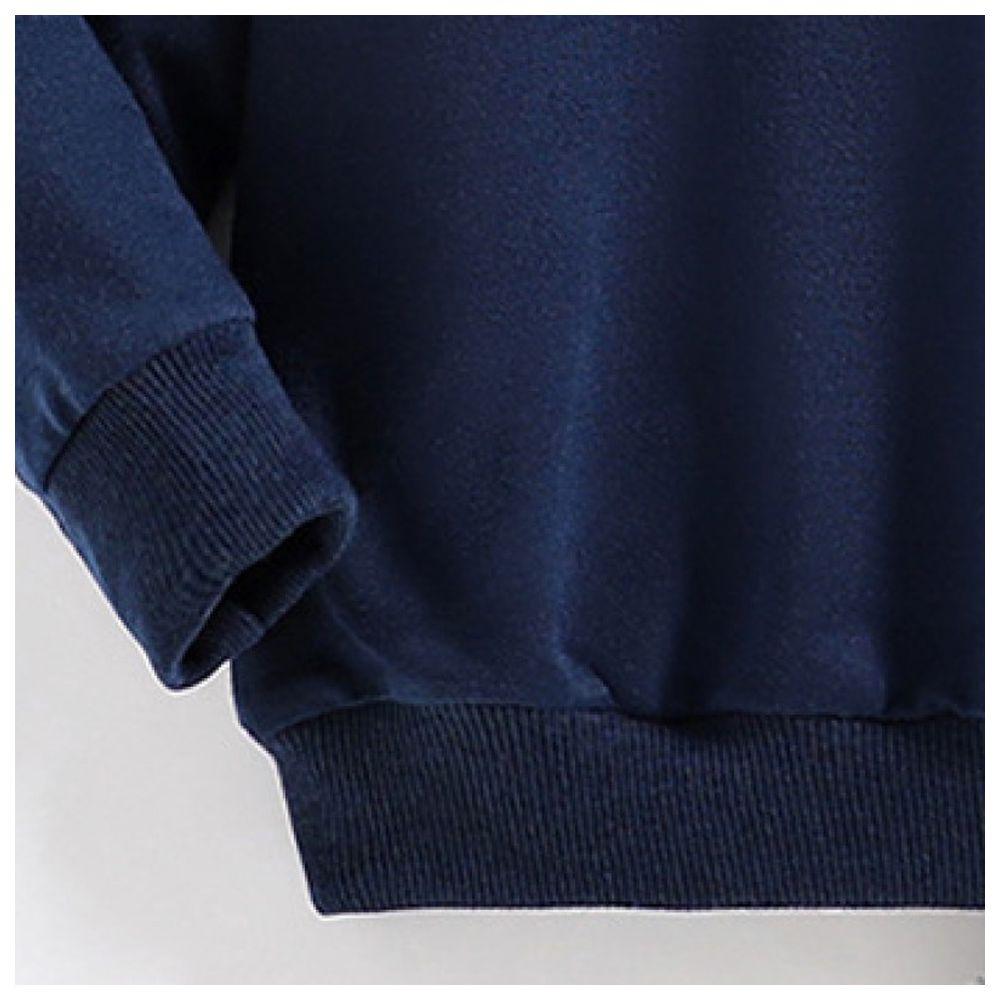 Sugar Rush - Solid Hoodie Full Sleeves Sweatshirt - Navy