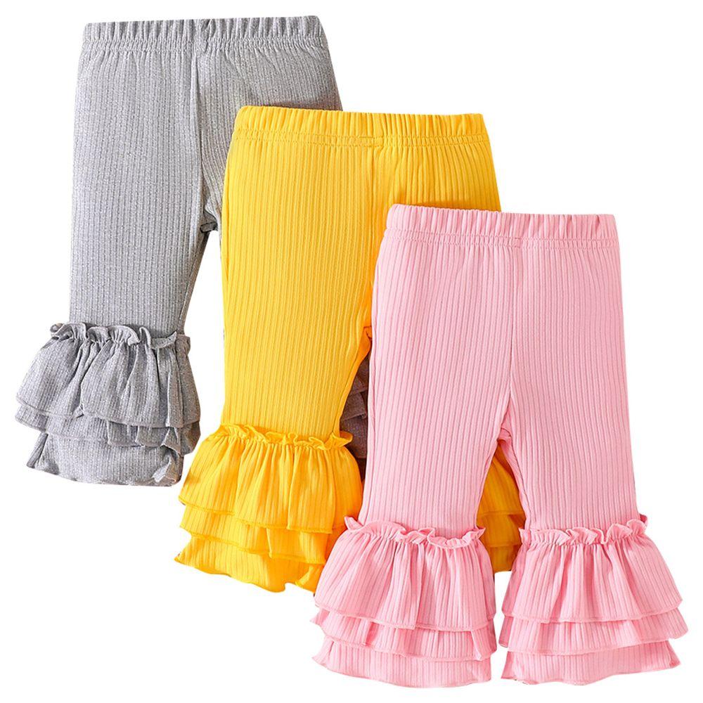 Sugar Rush - 3pc-Set - Girls Solid Flared Pants