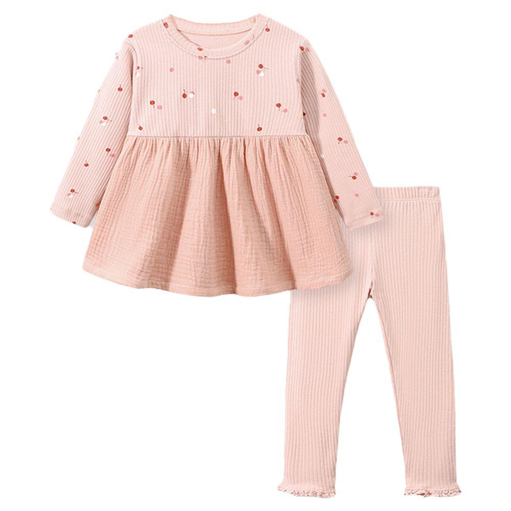 Sugar Rush - 2pc-Set - Girls Full Sleeves Top & Pants - Pink