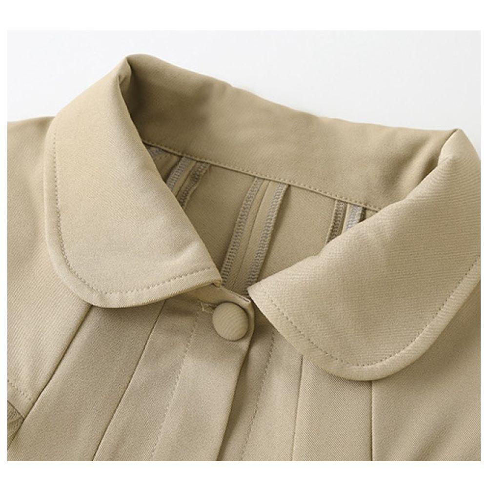 Sugar Rush - Solid Classic Full Sleeves Casual Dress - Khaki