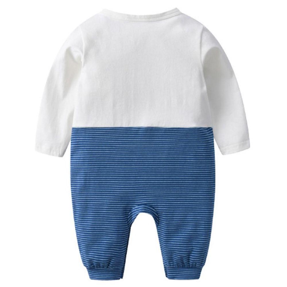 Sugar Rush - Boys Appliqued Full Sleeves Jumpsuit - Blue