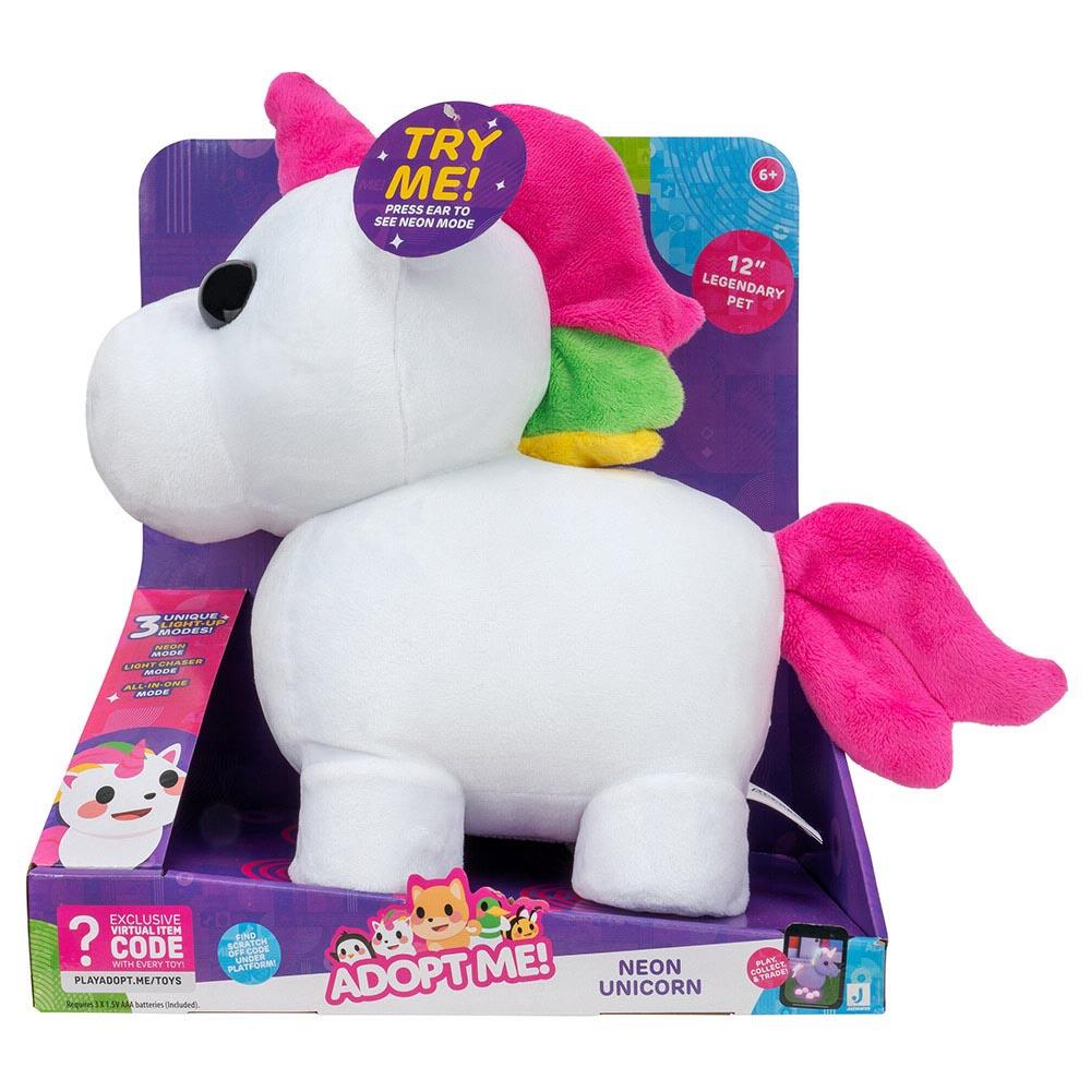 Adopt Me - Battery Operated Plush Neon Unicorn - 12-Inch