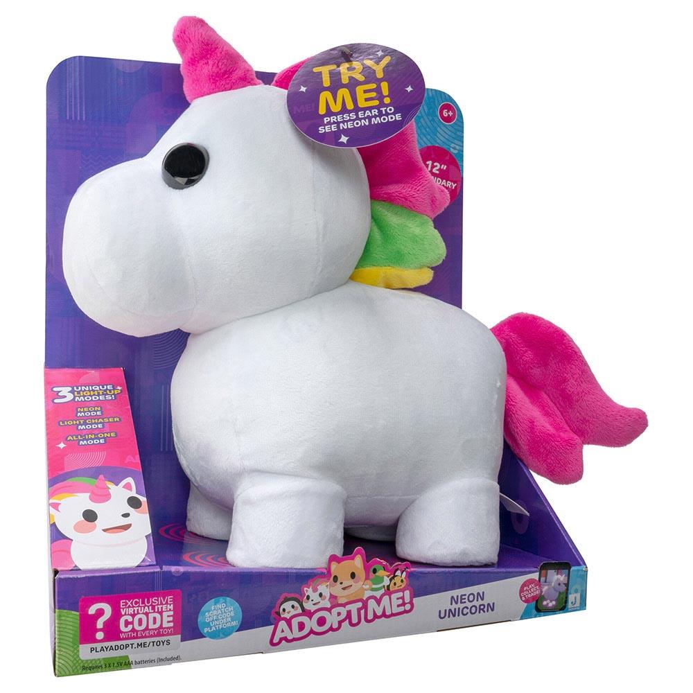 Adopt Me - Battery Operated Plush Neon Unicorn - 12-Inch