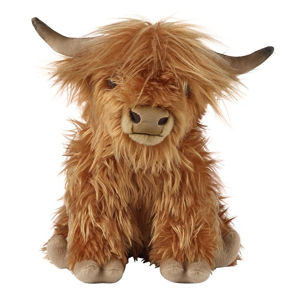 Living Nature - Highland Cow With Sound Plush Toy - Brown - 32cm