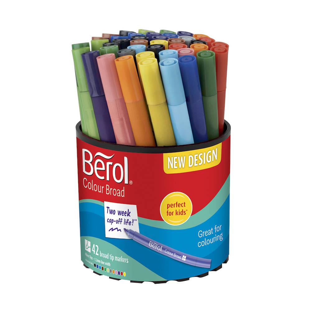 TTS - Berol Colour Broad Tipped Marker Pen - 42pcs