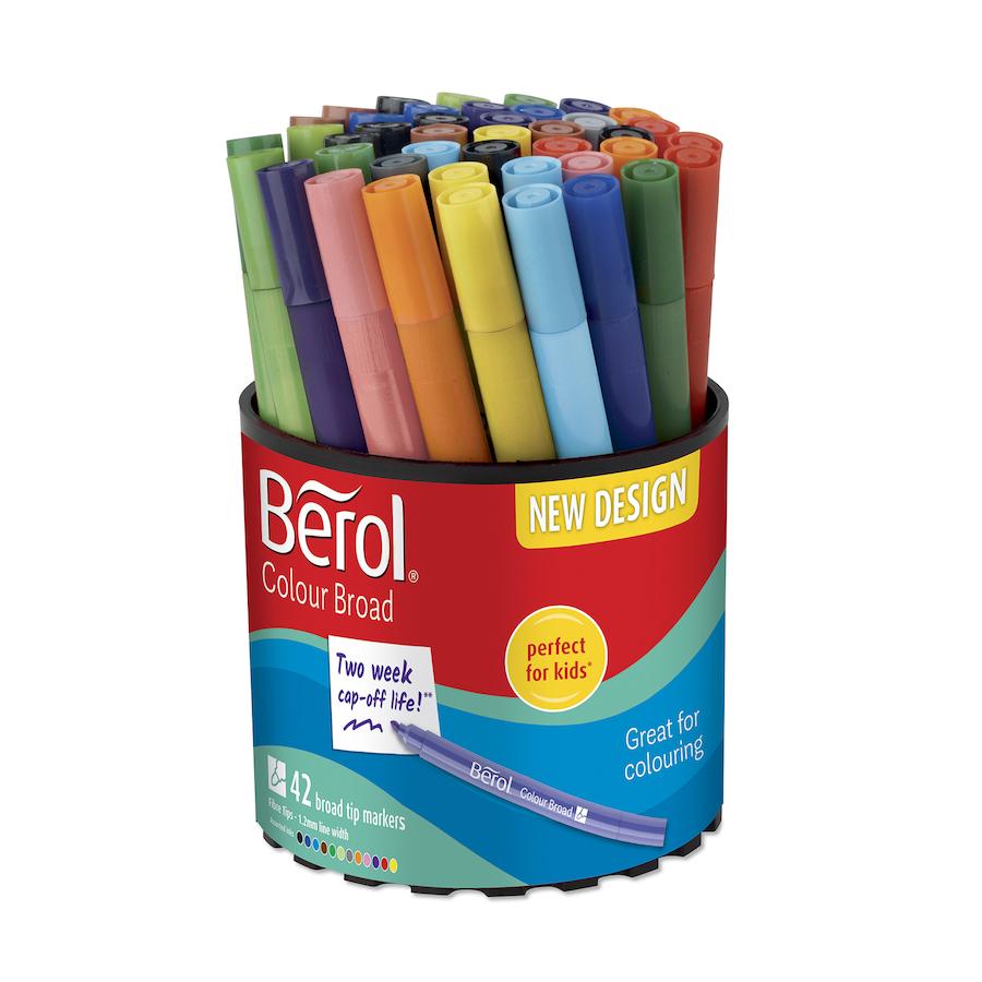 TTS - Berol Colour Broad Tipped Marker Pen - 42pcs