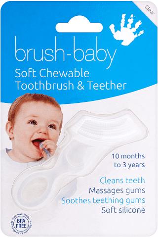 Brush Baby - Soft Teether Brush For Babies And Toddlers - Clear