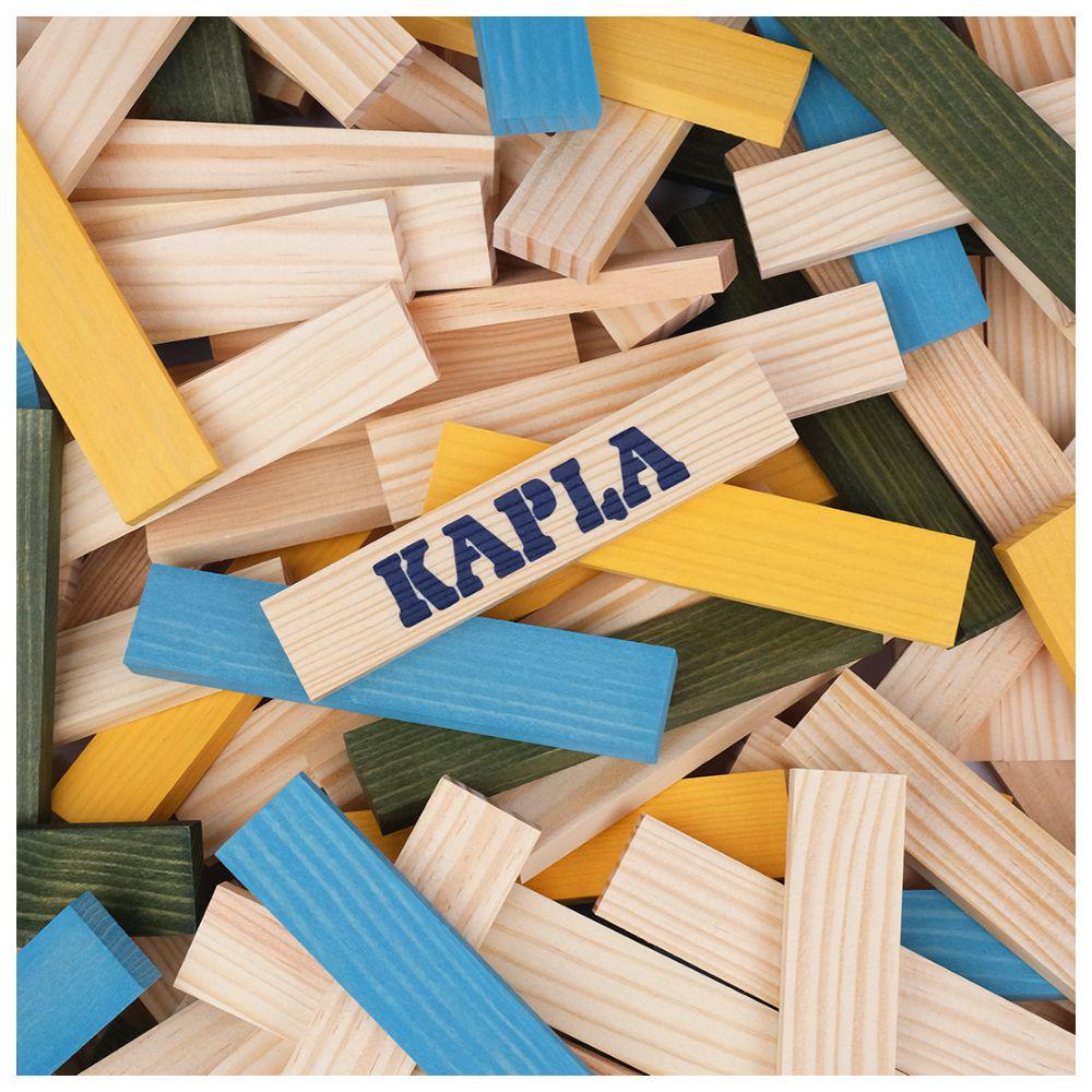 Kapla - Wooden Planks - Natural/Light Blue/Yellow/Green - 120pcs