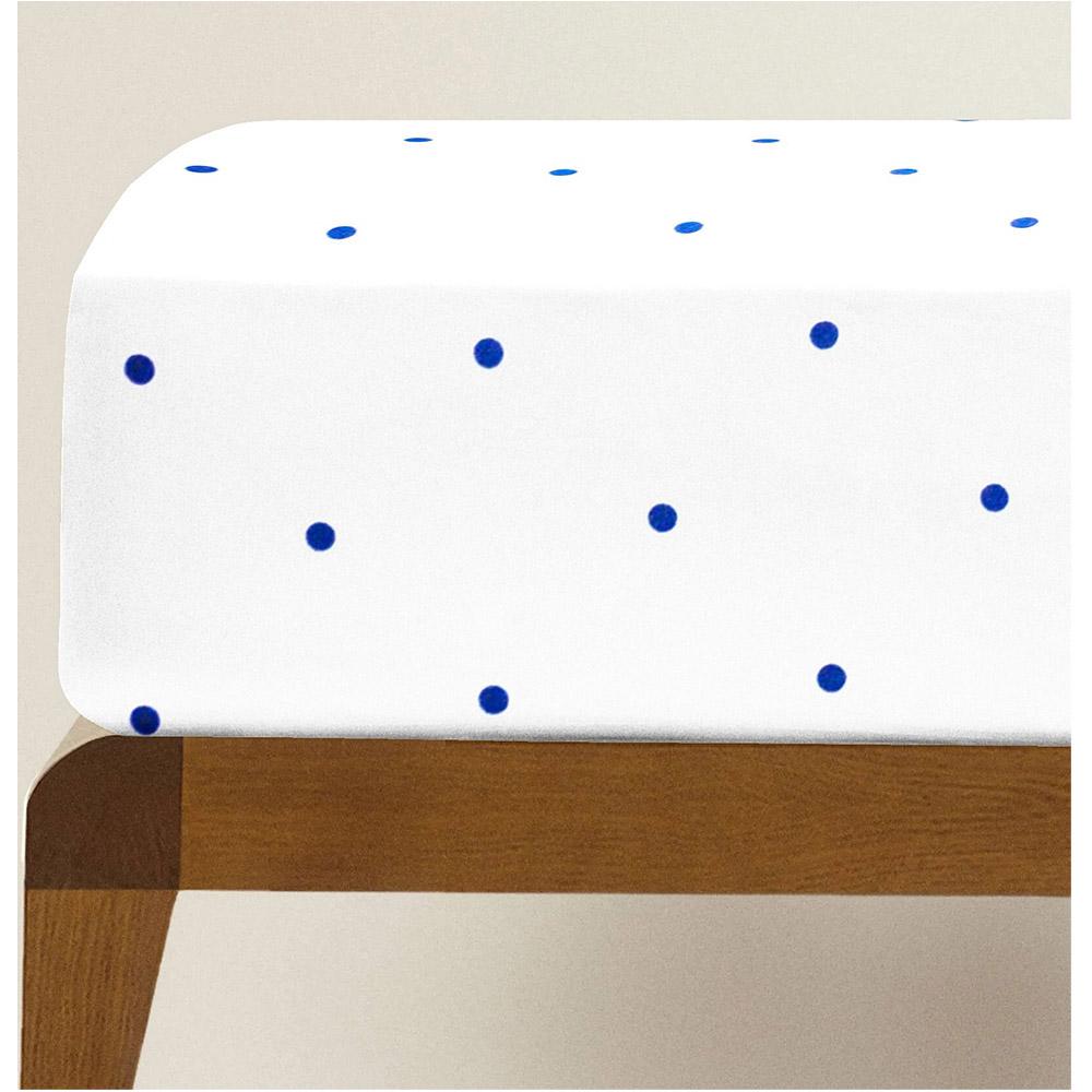 The Baby Atelier - Organic Fitted Crib Sheet - Cream/Navy Dots