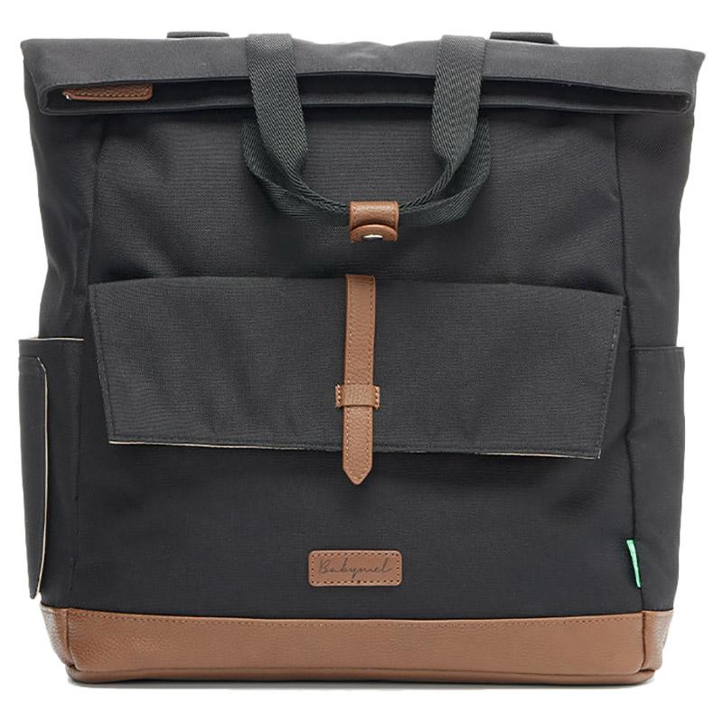 Babymel - Quinn Eco Convertible Diaper Bag - Black & Tan