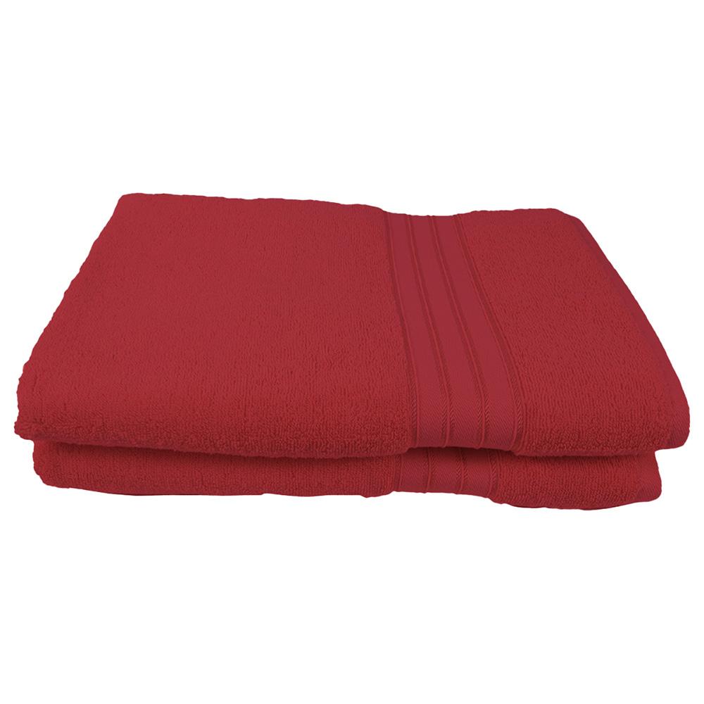 BYFT - Home Trendy Premium Bath Sheet - Red - 90 x 180cm - Pack of 2