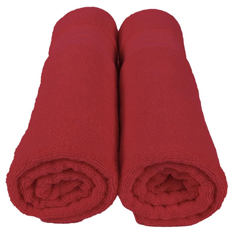 BYFT - Home Trendy Premium Bath Sheet - Red - 90 x 180cm - Pack of 2