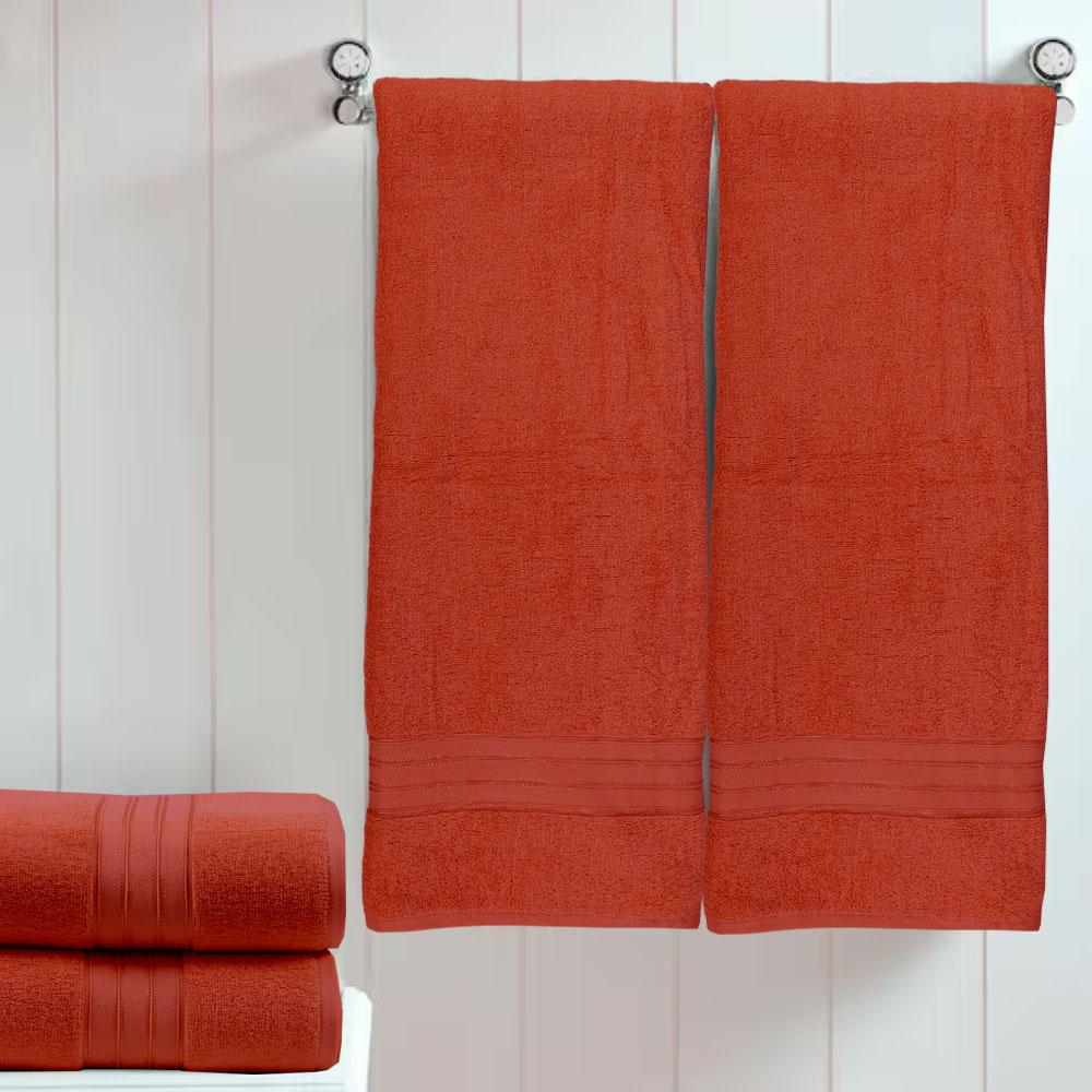 BYFT - Home Trendy Premium Bath Sheet - Red - 90 x 180cm - Pack of 2