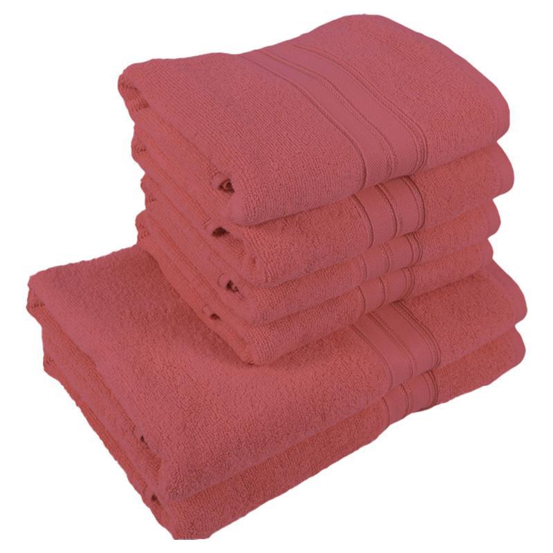 BYFT - Home Trendy Hand Towel 4pcs and Bath Towel 2pcs - Pink