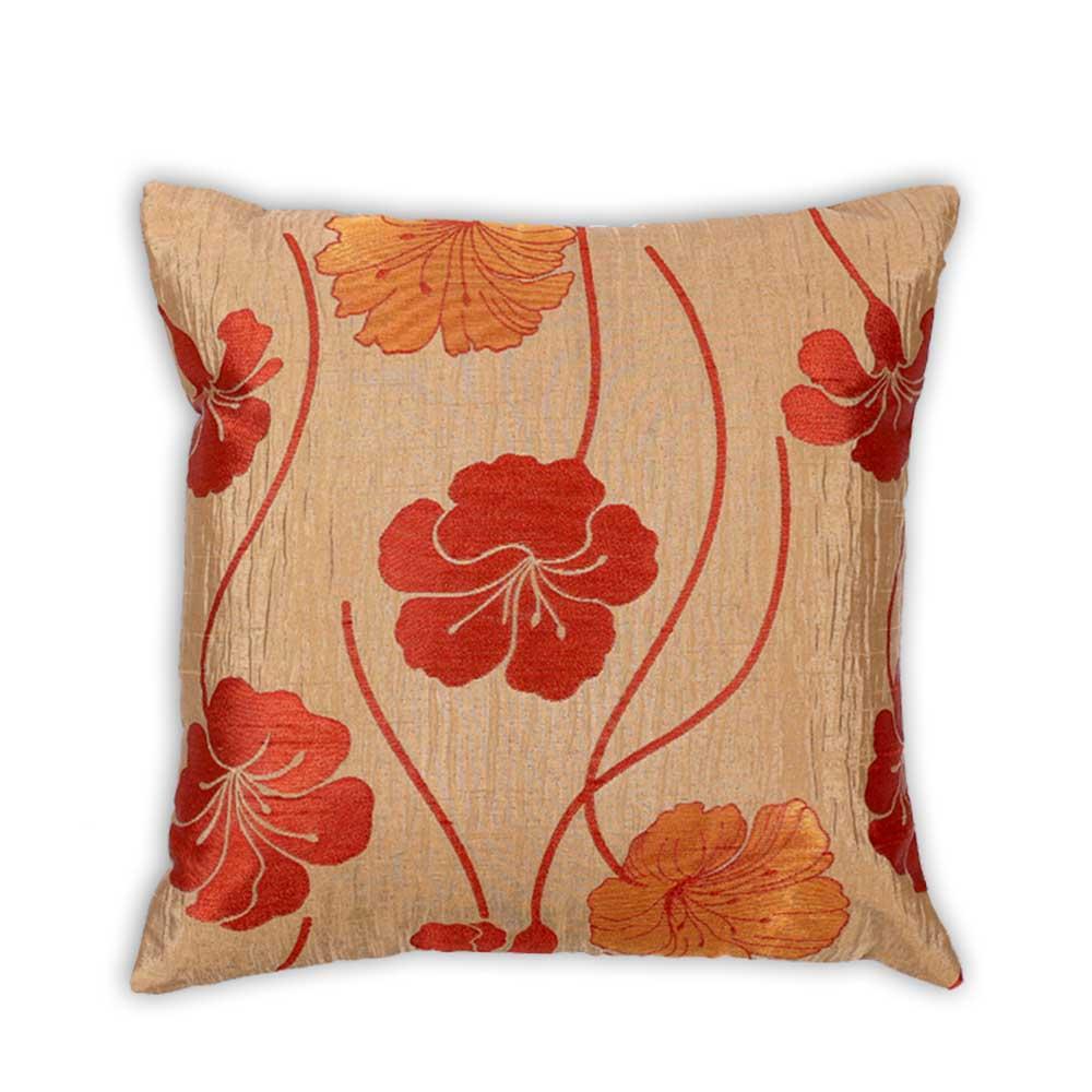 BYFT - Sun-Kissed Hibiscus Decorative Cushion And Cover - Pale Gold - 2pcs