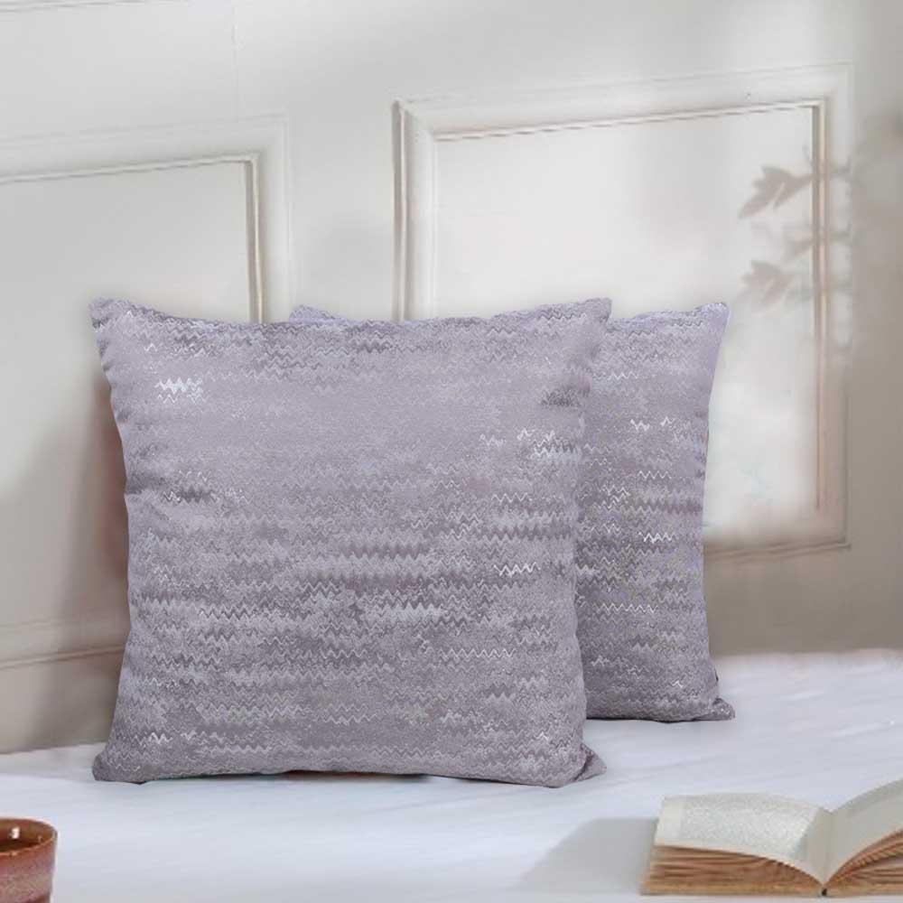 BYFT - Wave Decorative Cushion And Cover - Grey - 2pcs