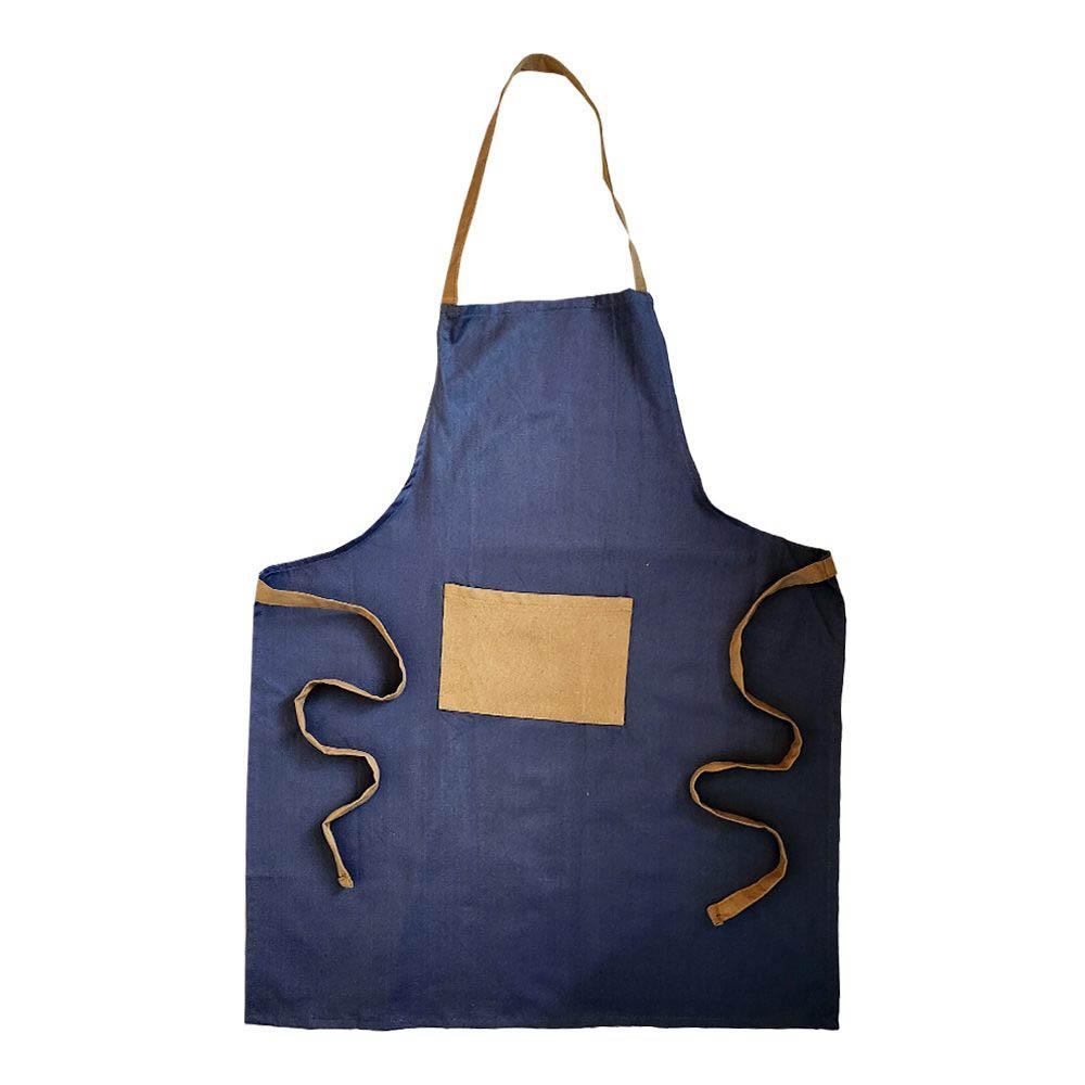 BYFT - Orchard Kitchen Apron - Denim Blue/Caramel