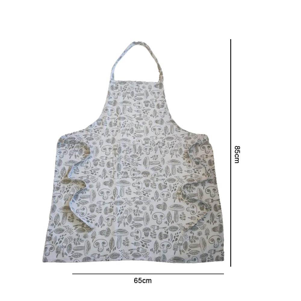 BYFT - Orchard Mushrooms Printed Kitchen Apron - Grey