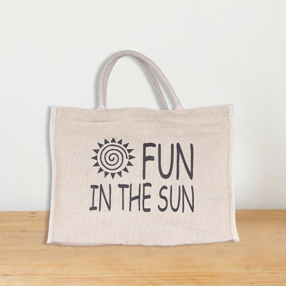 BYFT - Unlaminated Natural Canvas Bag - Fun In The Sun