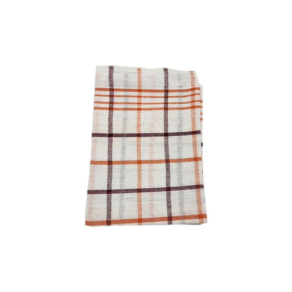 BYFT - Orchard Multi Checkered Tea Towel - Green/Orange - 6pcs