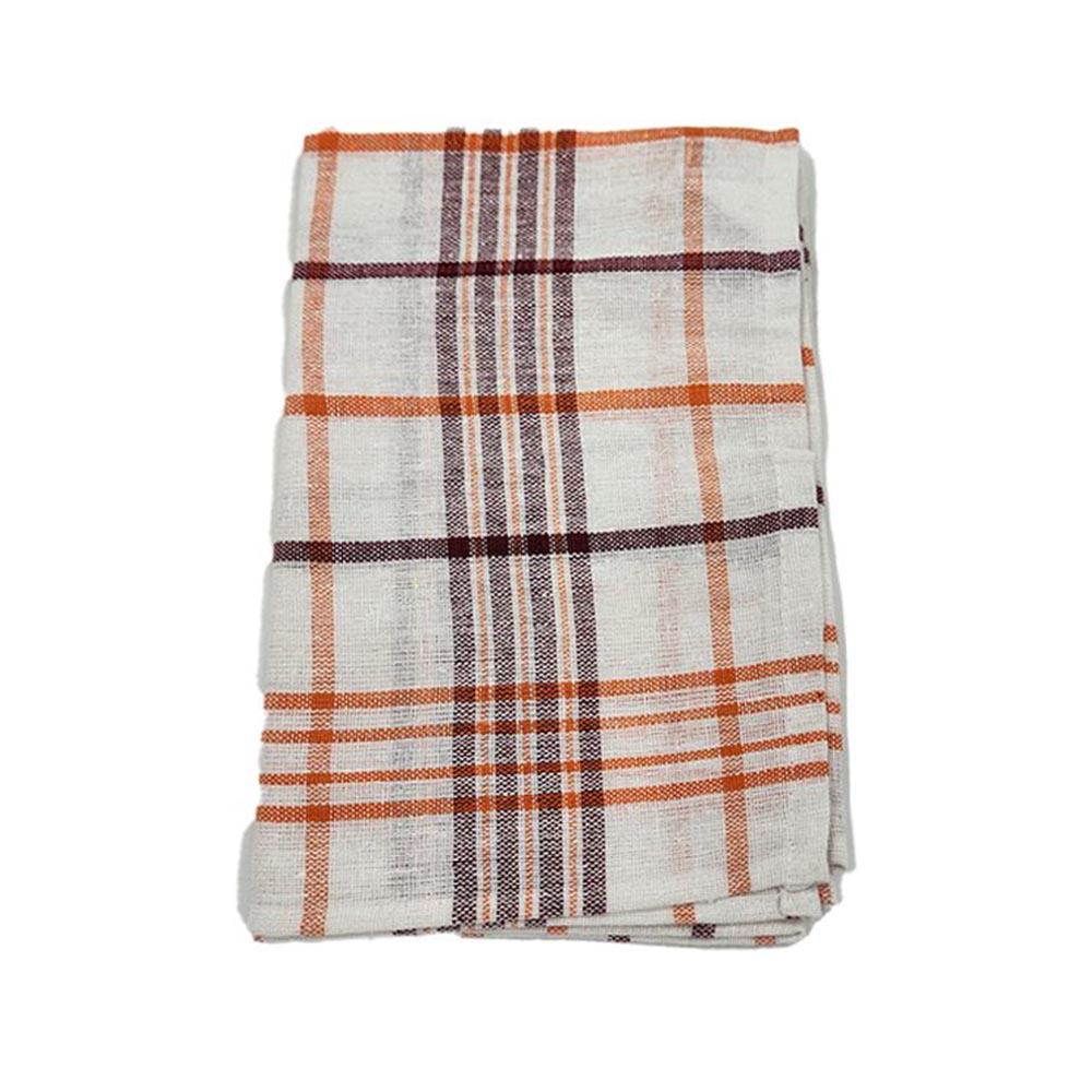 BYFT - Orchard Multi Checkered Tea Towel - Green/Orange - 8pcs