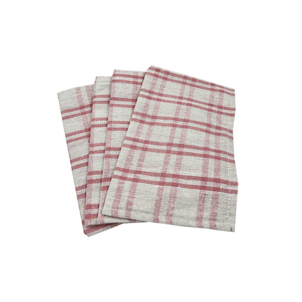 BYFT - Orchard Multi Checkered Tea Towel - Pink/White - 4pcs