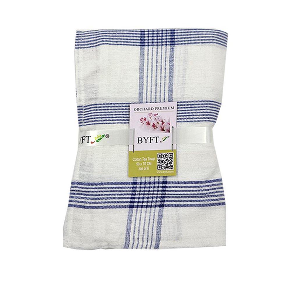 BYFT - Orchard Multi Checkered Tea Towel - Pink/Blue - 6pcs