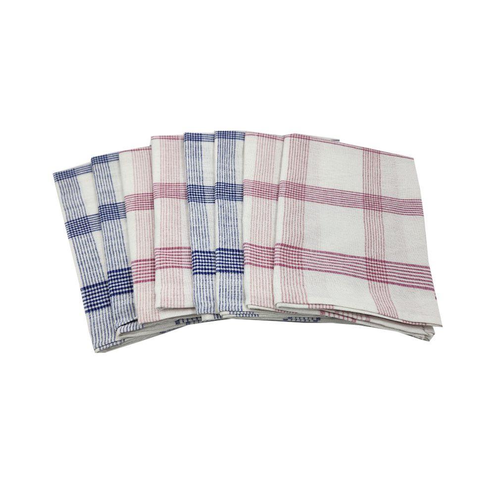 BYFT - Orchard Multi Checkered Tea Towel - Pink/Blue - 8pcs