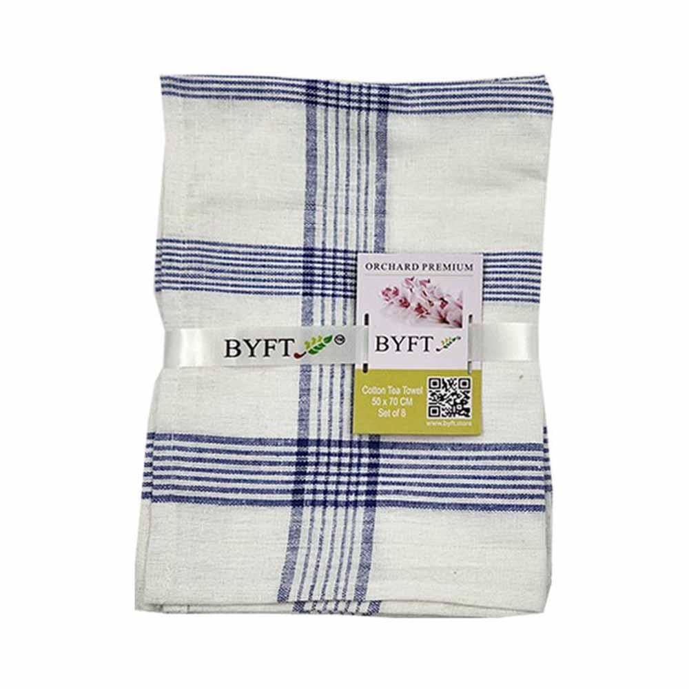 BYFT - Orchard Multi Checkered Tea Towel - Pink/Blue - 8pcs