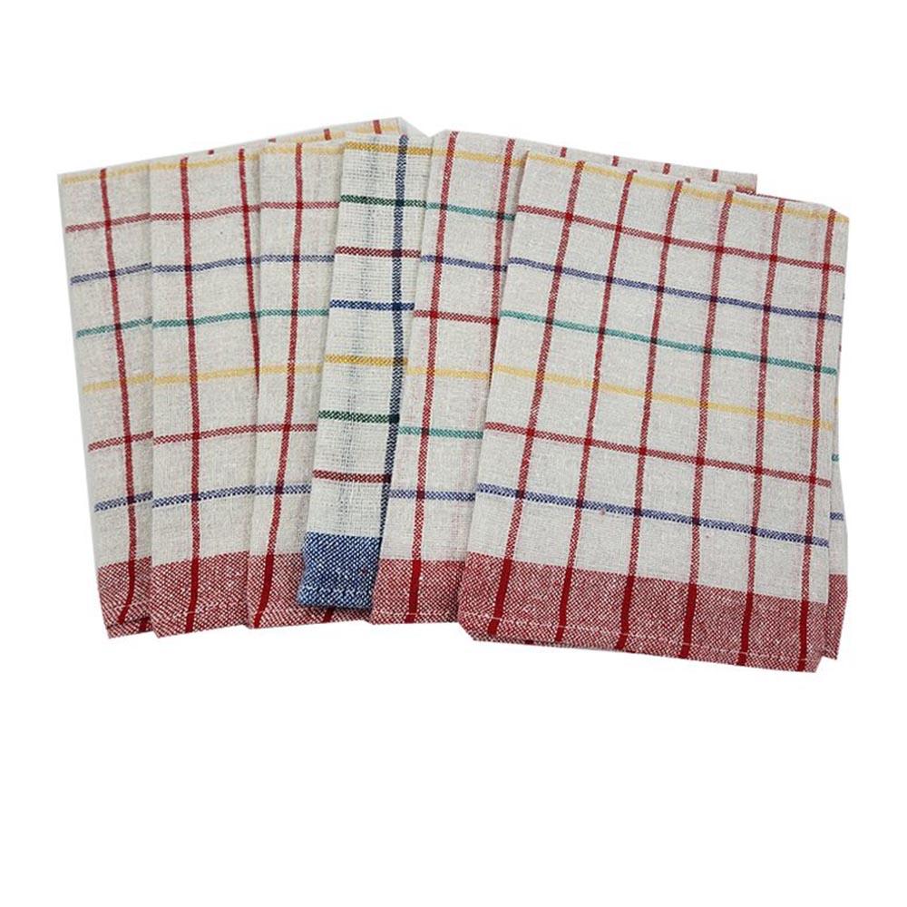 BYFT - Orchard Multi Checkered Tea Towel - Blue/Red - 6pcs