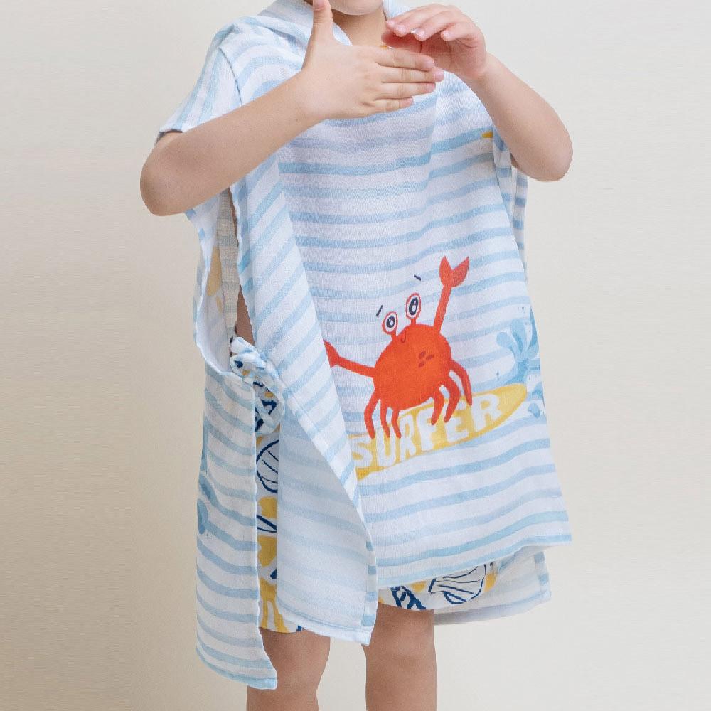 Casadora Baby - Muslin Poncho - Surfer Crab