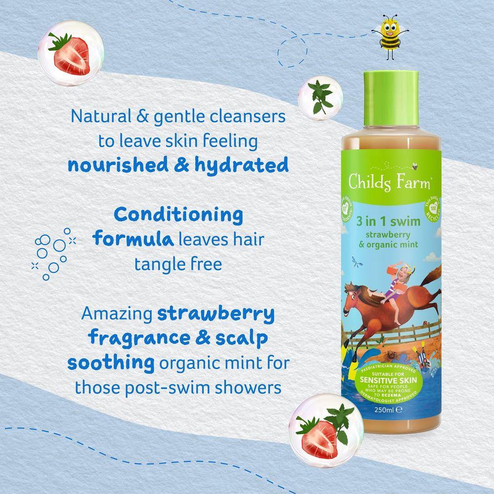 Childs Farm - 3 In 1 Swim Strawberry & Organic Mint - 250Ml