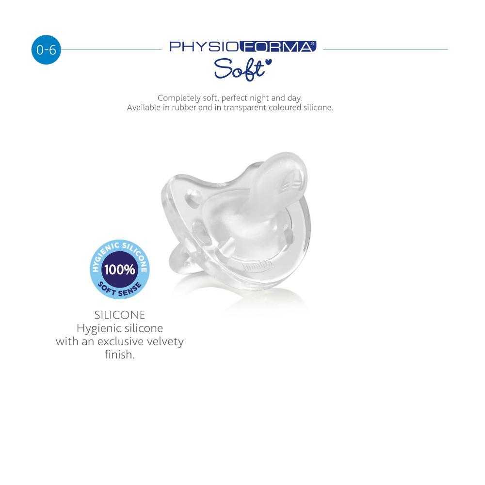 Chicco - Silicone Physio Soft Soother 16-36M - Clear