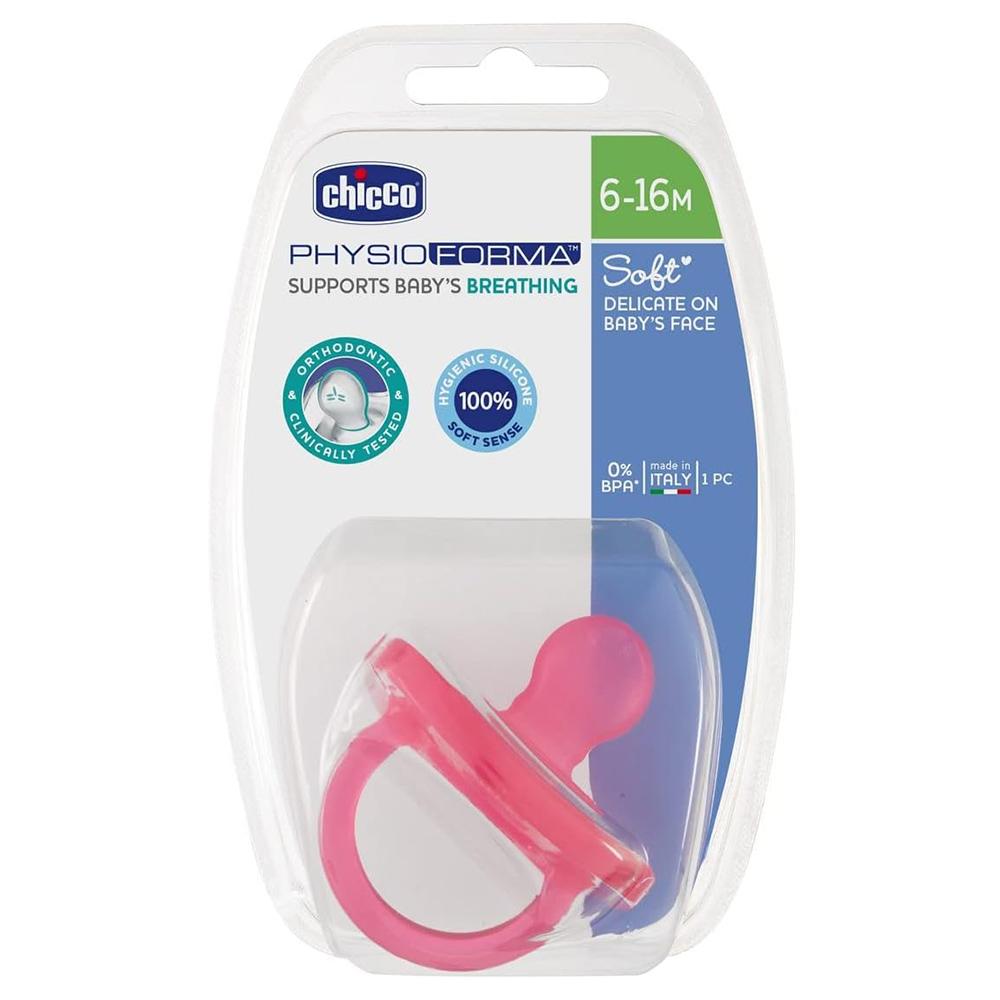 Chicco - Silicone Physio Soft Soother 6-16m - Pink