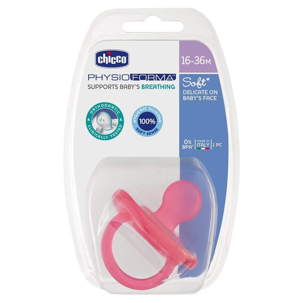 Chicco Physio Soft Soother Pink 16-36m Silicone - 1pc