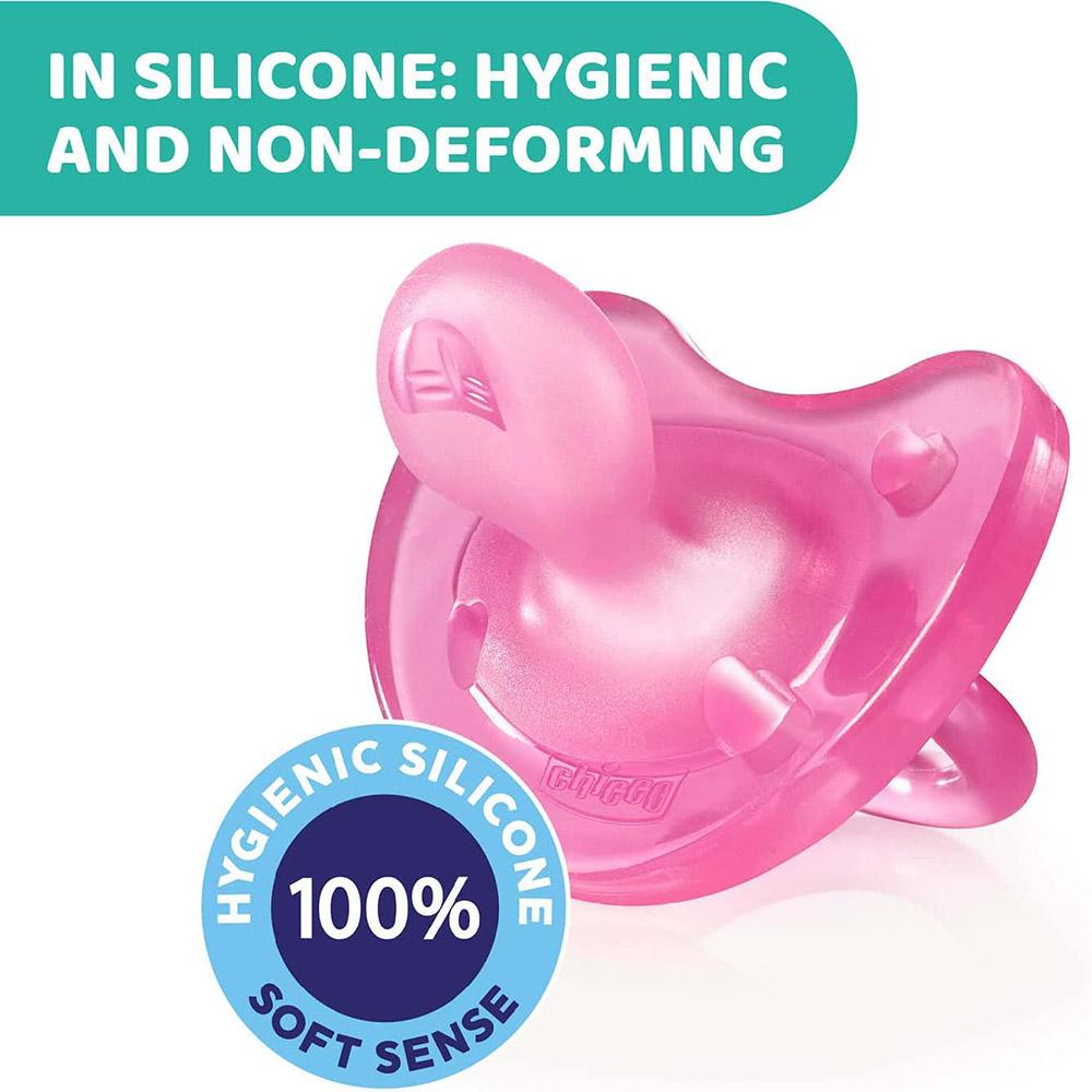 Chicco Physio Soft Soother Pink 16-36m Silicone - 1pc