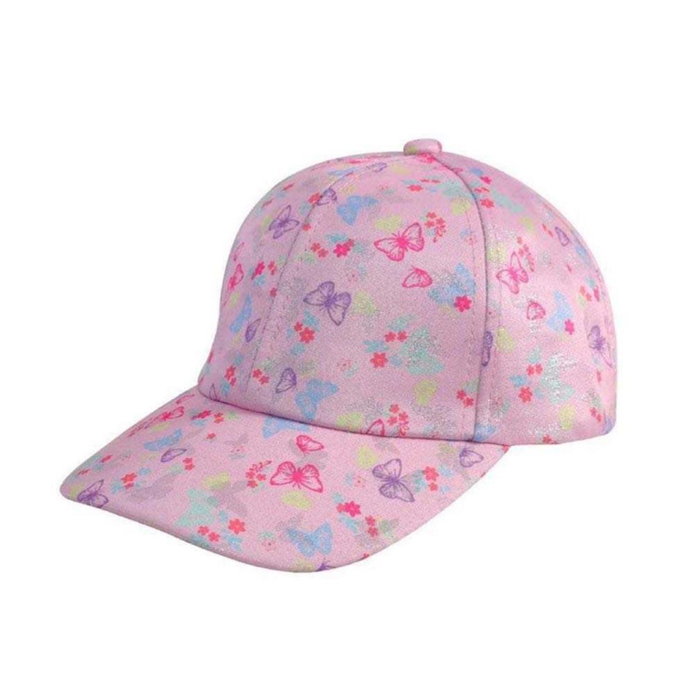 The Girl Cap - Butterfly Printed Cap - Pink