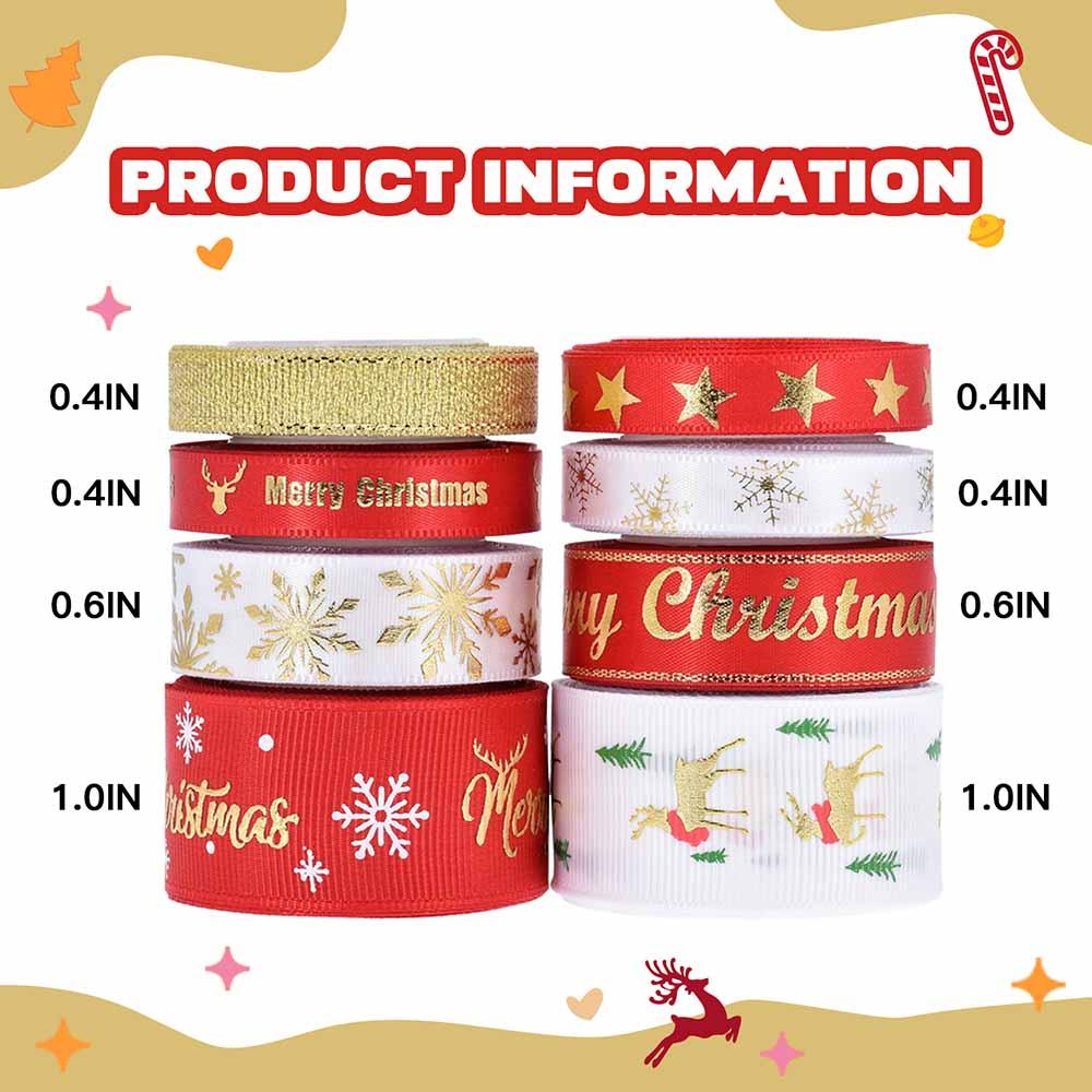 Highland - Christmas Ribbons Gift Wrapping Rolls - 8pcs