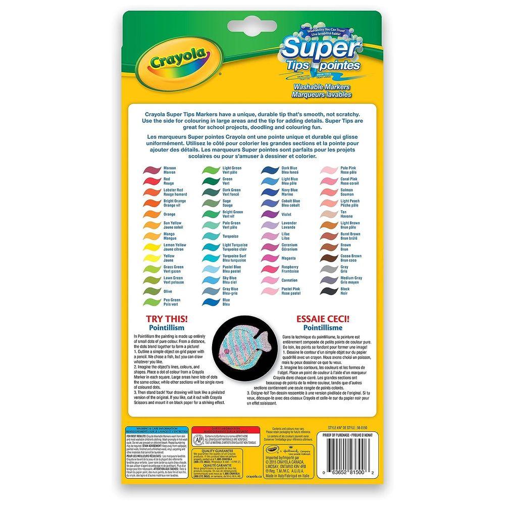 Crayola - SuperTips Washable Markers - 50pcs