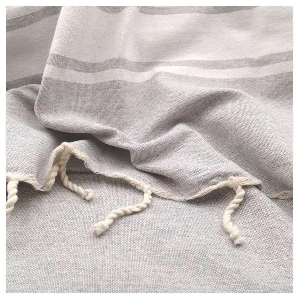 Hammam Corner - 100% Recycled Cotton Classic Beach Towel - Grey