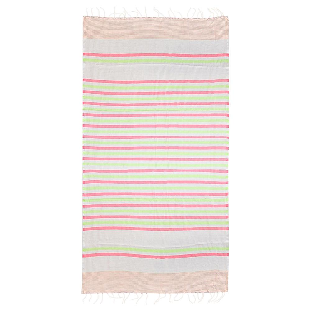 Hammam Corner - 100% Recycled Cotton Lux Beach Towel - Pink Granny